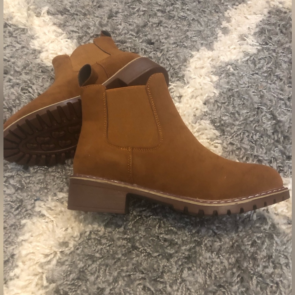 Brown ankle booties